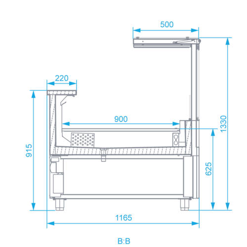 Rapa Lada chłodnicza, szyba prosta od 1 do 10 °C, 2590x1165x(h)1330 mm Rapa Lada chłodnicza, szyba prosta od 1 do 10 °C, 2590x1165x(h)1330 mm