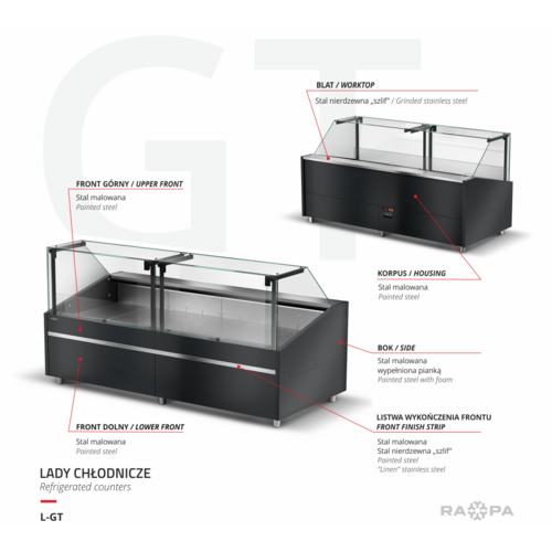 Rapa Lada chłodnicza, szyba prosta od 1 do 10 °C, 2590x1165x(h)1330 mm Rapa Lada chłodnicza, szyba prosta od 1 do 10 °C, 2590x1165x(h)1330 mm