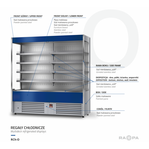 Rapa Regał chłodniczy od 2 do 10°C, 2,23 m², 1330x700x(h)2020 mm Rapa Regał chłodniczy od 2 do 10°C, 2,23 m², 1330x700x(h)2020 mm