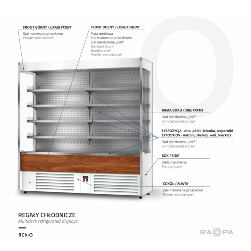 Rapa Regał chłodniczy od 2 do 10°C, 2,23 cm2 1330x700x(h)2020 mm Rapa Regał chłodniczy od 2 do 10°C, 2,23 cm2 1330x700x(h)2020 mm