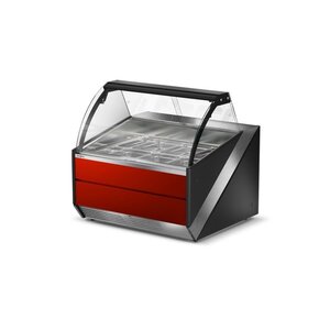 Rapa Lada grzewcza od 30 do 90°C z szybą giętą z czerwonym frontem Rapa Lada grzewcza od 30 do 90°C z szybą giętą z czerwonym frontem