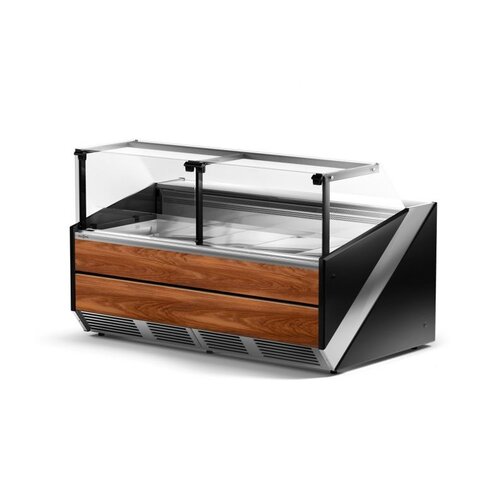 Rapa Lada chłodnicza, szyba gięta od 1 do 10 °C, 1100x1200x(h)1210 mm z płytą meblową Yosemite Rapa Lada chłodnicza, szyba gięta od 1 do 10 °C, 1100x1200x(h)1210 mm z płytą meblową Yosemite
