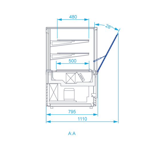Rapa Witryna chłodnicza prostokątna od 3 do 8 °C, szyba prosta, 1000x795x(h)1240 mm, biała Rapa Witryna chłodnicza prostokątna od 3 do 8 °C, szyba prosta, 1000x795x(h)1240 mm, biała