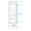 Rapa Szafa chłodnicza 2-drzwiowa przeszklona od 1 do 10 °C, 975 L, 1200x745x(h)2190 mm Rapa Szafa chłodnicza 2-drzwiowa przeszklona od 1 do 10 °C, 975 L, 1200x745x(h)2190 mm