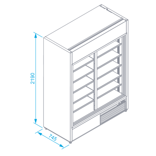 Rapa Szafa chłodnicza 2-drzwiowa przeszklona od 1 do 10 °C, 975 L, 1200x745x(h)2190 mm Rapa Szafa chłodnicza 2-drzwiowa przeszklona od 1 do 10 °C, 975 L, 1200x745x(h)2190 mm