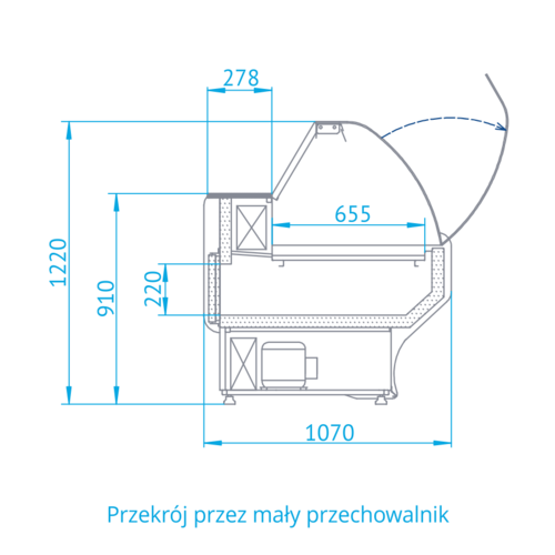 Rapa Lada chłodnicza, szyba gięta od 1 do 10 °C, 2020x1070x(h)1220 mm Rapa Lada chłodnicza, szyba gięta od 1 do 10 °C, 2020x1070x(h)1220 mm