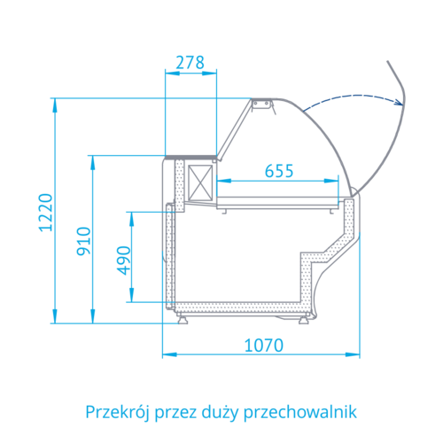 Rapa Lada chłodnicza, szyba gięta od 1 do 10 °C, 2020x1070x(h)1220 mm Rapa Lada chłodnicza, szyba gięta od 1 do 10 °C, 2020x1070x(h)1220 mm