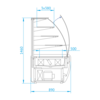 Rapa Witryna chłodnicza prostokątna od 4 do 10 °C, szyba gięta, 1020x890x(h)1460 mm Rapa Witryna chłodnicza prostokątna od 4 do 10 °C, szyba gięta, 1020x890x(h)1460 mm