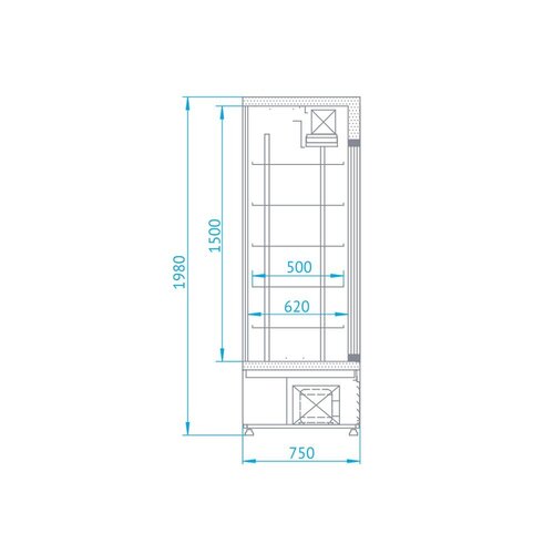 Rapa Szafa chłodnicza 2-drzwiowa przeszklona od 1 do 10 °C, 1242 L, 1600x750x(h)1980 mm Rapa Szafa chłodnicza 2-drzwiowa przeszklona od 1 do 10 °C, 1242 L, 1600x750x(h)1980 mm