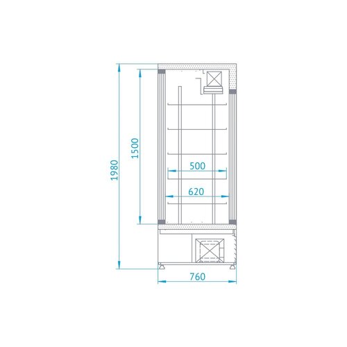 Rapa Szafa chłodnicza 2-drzwiowa przeszklona od 1 do 10 °C, 1070 L, 1400x740x(h)2000 mm Rapa Szafa chłodnicza 2-drzwiowa przeszklona od 1 do 10 °C, 1070 L, 1400x740x(h)2000 mm