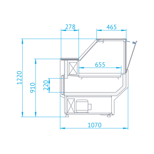 Rapa Lada chłodnicza, szyba prosta od 1 do 10 °C, 1530x1070x(h)1220 mm Rapa Lada chłodnicza, szyba prosta od 1 do 10 °C, 1530x1070x(h)1220 mm