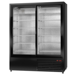 Rapa Szafa chłodnicza 2-drzwiowa przeszklona Ecoline od 1 do 10 °C, 1242 L, 1600x745x(h)1980 mm, czarny połysk Rapa Szafa chłodnicza 2-drzwiowa przeszklona Ecoline od 1 do 10 °C, 1242 L, 1600x745x(h)1980 mm, czarny połysk