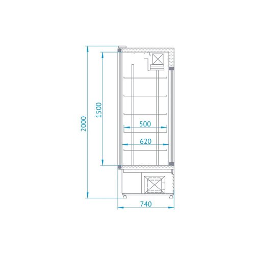 Rapa Szafa chłodnicza 2-drzwiowa przeszklona od 1 do 10 °C, 1070 L, 1400x740x(h)2000 mm Rapa Szafa chłodnicza 2-drzwiowa przeszklona od 1 do 10 °C, 1070 L, 1400x740x(h)2000 mm