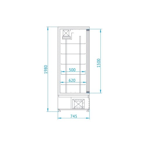 Rapa Szafa chłodnicza 2-drzwiowa przeszklona od 1 do 10 °C, 898 L, 1200x745x(h)1980 mm Rapa Szafa chłodnicza 2-drzwiowa przeszklona od 1 do 10 °C, 898 L, 1200x745x(h)1980 mm