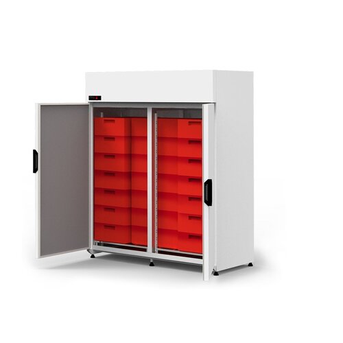 Rapa Szafa chłodnicza 2-drzwiowa od 1 do 10 °C, na 21 pojemników EURO 2, 1460 L, 1600x800x(h)2020 mm, biała Rapa Szafa chłodnicza 2-drzwiowa od 1 do 10 °C, na 21 pojemników EURO 2, 1460 L, 1600x800x(h)2020 mm, biała