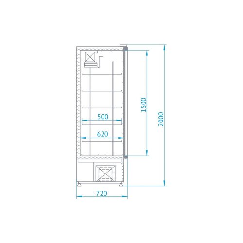 Rapa Szafa chłodnicza 2-drzwiowa przeszklona od 1 do 10 °C, 1070 L, 1400x720x(h)2000 mm Rapa Szafa chłodnicza 2-drzwiowa przeszklona od 1 do 10 °C, 1070 L, 1400x720x(h)2000 mm