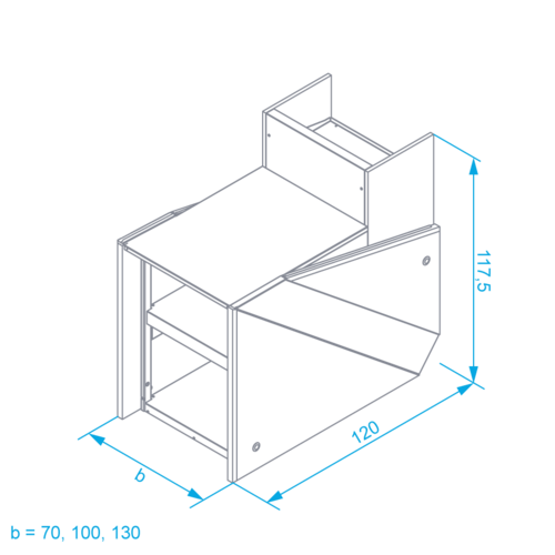 Rapa Lada kasowa prosty narożnik, 1300x1200x(h)1175 mm Rapa Lada kasowa prosty narożnik, 1300x1200x(h)1175 mm