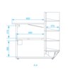 Rapa Lada kasowa prosty narożnik, 1300x1200x(h)1175 mm Rapa Lada kasowa prosty narożnik, 1300x1200x(h)1175 mm