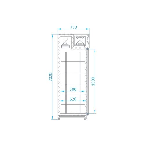 Rapa Szafa chłodnicza 2-drzwiowa przeszklona od 1 do 10 °C, 968 L, 1200x750x(h)2020 mm Rapa Szafa chłodnicza 2-drzwiowa przeszklona od 1 do 10 °C, 968 L, 1200x750x(h)2020 mm