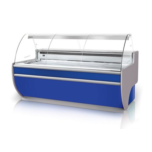 Rapa Lada chłodnicza, szyba gięta od 1 do 10 °C, 1400x1070x(h)1220 mm, niebieska Rapa Lada chłodnicza, szyba gięta od 1 do 10 °C, 1400x1070x(h)1220 mm, niebieska