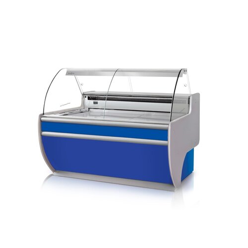 Rapa Lada chłodnicza, szyba gięta od 1 do 10 °C, 1400x1070x(h)1220 mm, niebieska Rapa Lada chłodnicza, szyba gięta od 1 do 10 °C, 1400x1070x(h)1220 mm, niebieska