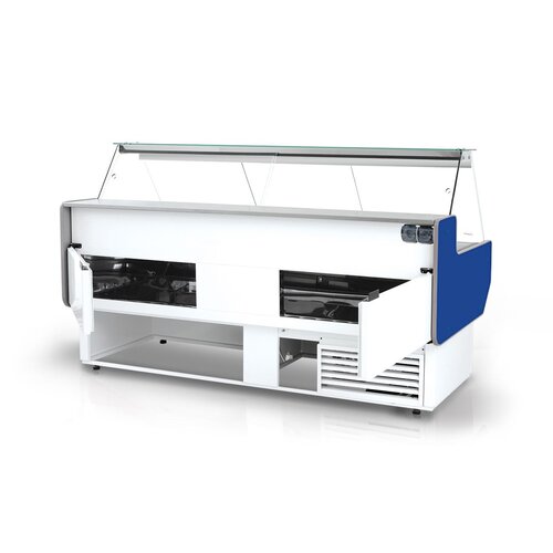 Rapa Lada chłodnicza, szyba prosta od 1 do 10 °C, 1790x900x(h)1220 mm z niebieskim frontem