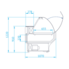 Rapa Lada chłodnicza, szyba gięta od 1 do 10 °C, 1150x1070x(h)1220 mm, niebieska