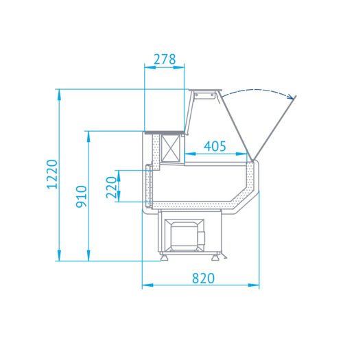 Rapa Lada chłodnicza, szyba prosta od 1 do 10 °C, 1520x820x(h)1220 mm Rapa Lada chłodnicza, szyba prosta od 1 do 10 °C, 1520x820x(h)1220 mm