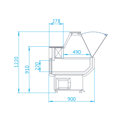 Rapa Lada chłodnicza, szyba prosta od 1 do 10 °C, 1520x820x(h)1220 mm Rapa Lada chłodnicza, szyba prosta od 1 do 10 °C, 1520x820x(h)1220 mm