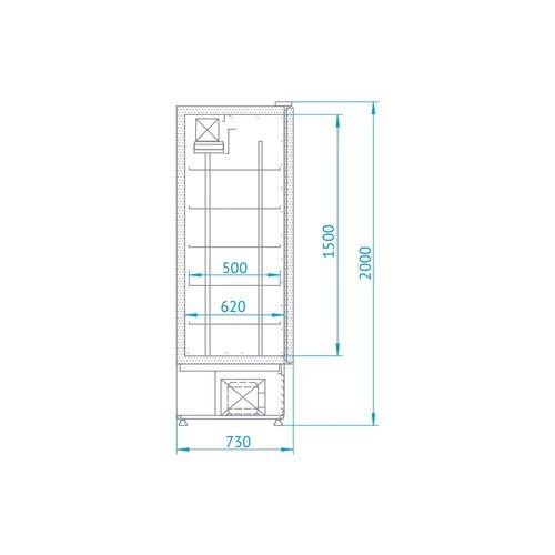 Rapa Szafa chłodnicza 2-drzwiowa od -1 do 7 °C, 1070 L, 1400x730x(h)2000 mm Rapa Szafa chłodnicza 2-drzwiowa od -1 do 7 °C, 1070 L, 1400x730x(h)2000 mm
