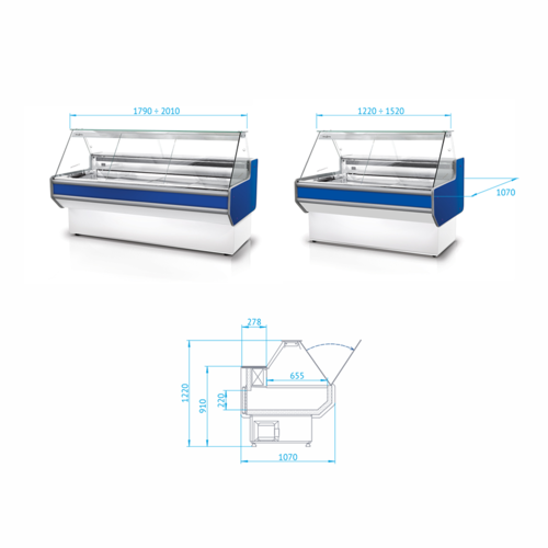 Rapa Lada chłodnicza, szyba prosta od 1 do 10 °C, 1370x900x(h)1220 mm Rapa Lada chłodnicza, szyba prosta od 1 do 10 °C, 1370x900x(h)1220 mm