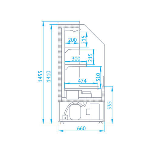 Rapa Regał chłodniczy od 2 do 10°C, 0,81 m², 925x660x(h)1455 mm Rapa Regał chłodniczy od 2 do 10°C, 0,81 m², 925x660x(h)1455 mm