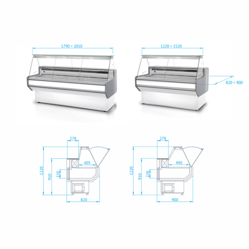 Rapa Lada chłodnicza, szyba prosta od 1 do 10 °C, 1520x820x(h)1220 mm Rapa Lada chłodnicza, szyba prosta od 1 do 10 °C, 1520x820x(h)1220 mm