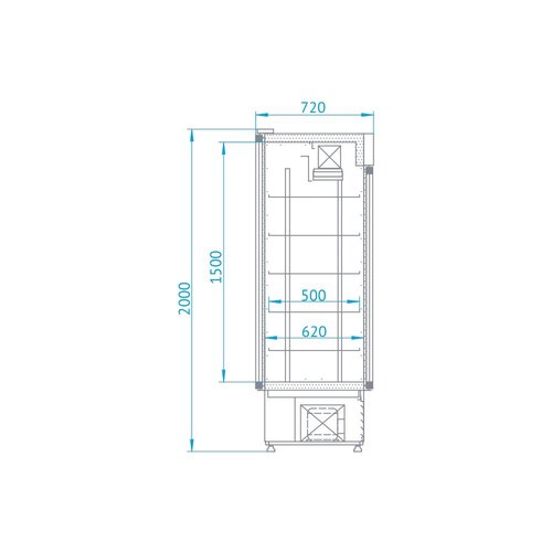 Rapa Szafa chłodnicza przeszklona od 1 do 10 °C, 621 L, 825x720x(h)2000 mm, biała Rapa Szafa chłodnicza przeszklona od 1 do 10 °C, 621 L, 825x720x(h)2000 mm, biała