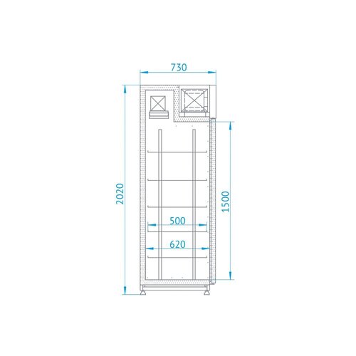 Rapa Szafa chłodnicza od -1 do 7 °C, 577 L, 725x730x(h)2020 mm Rapa Szafa chłodnicza od -1 do 7 °C, 577 L, 725x730x(h)2020 mm