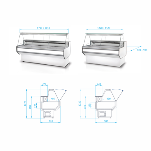 Rapa Lada chłodnicza, szyba prosta od 1 do 10 °C, 1220x820x(h)1220 mm Rapa Lada chłodnicza, szyba prosta od 1 do 10 °C, 1220x820x(h)1220 mm