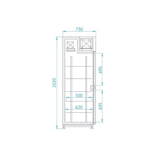 Rapa Szafa chłodnicza od -1 do 7 °C, 670 L, 825x730x(h)2020 mm Rapa Szafa chłodnicza od -1 do 7 °C, 670 L, 825x730x(h)2020 mm