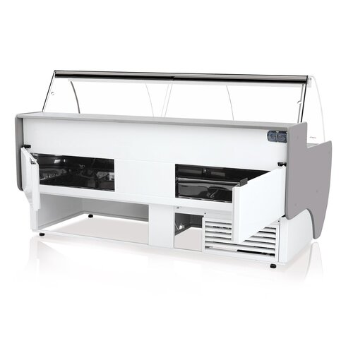 Rapa Lada chłodnicza, szyba gięta od 1 do 10 °C, 790x900x(h)1220 mm, niebieska Rapa Lada chłodnicza, szyba gięta od 1 do 10 °C, 790x900x(h)1220 mm, niebieska