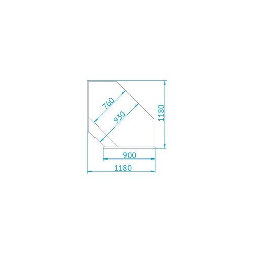 Rapa Lada kasowa narożnik wewnętrzny, 1090x1090x(h)910 mm