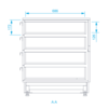 Rapa Lada kasowa prosty narożnik, 900x780x(h)900 mm, biały połysk