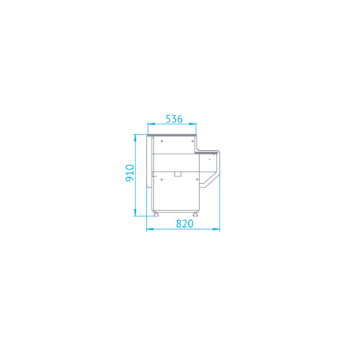 Rapa Lada kasowa prosty narożnik, 1000x1070x(h)910 mm z niebieskim frontem