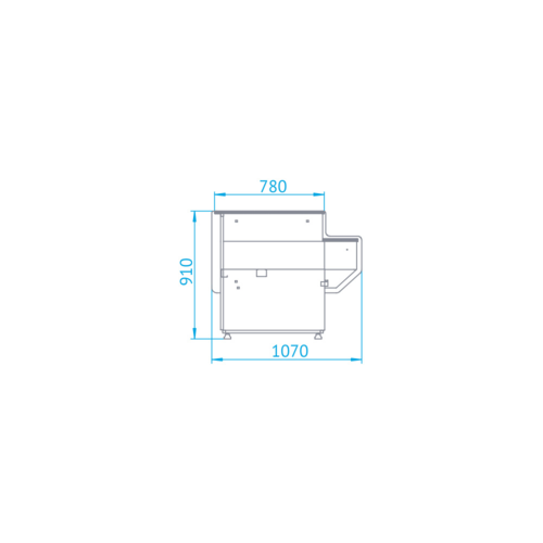 Rapa Lada kasowa prosty narożnik, 1000x1070x(h)910 mm z niebieskim frontem