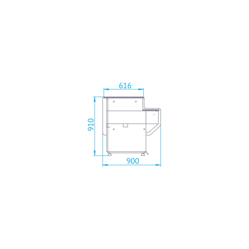 Rapa Lada kasowa prosty narożnik, 1000x900x(h)910 mm