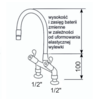 XXLselect Two-hole freestanding sink faucet with a flexible spout, 530 mm long, blue - Copy