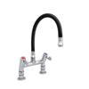 XXLselect Bateria zlewozmywakowa stojąca dwuootworowa z elastyczną wylewką o długości 530 mm, czarna
