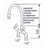 XXLselect Two-hole freestanding sink tap with flexible spout, 530 mm long, green