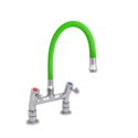 XXLselect Two-hole freestanding sink tap with flexible spout, 530 mm long, green