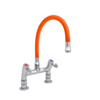 XXLselect Bateria zlewozmywakowa stojąca dwuootworowa z elastyczną wylewką o długości 530 mm, pomarańczowa XXLselect Bateria zlewozmywakowa stojąca dwuootworowa z elastyczną wylewką o długości 530 mm, pomarańczowa