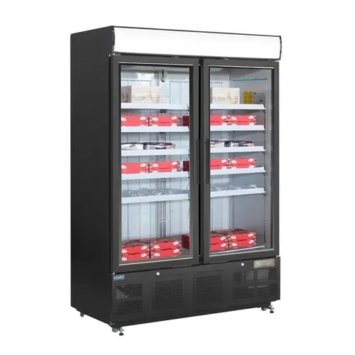 Polar Refrigeration 2-door glass freezer cabinet, 920 L, -22 °C to -18 °C Polar Refrigeration 2-door glass freezer cabinet, 920 L, -22 °C to -18 °C