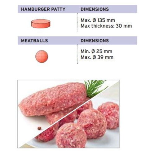Resto Quality Automatyczna prasa do mięsa, hamburgerów, klopsików 0,9 kW, 6000 szt./h Resto Quality Automatyczna prasa do mięsa, hamburgerów, klopsików 0,9 kW, 6000 szt./h